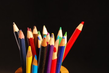 Collection of Used, Blunted Coloured Pencils