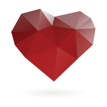 abstract heart symbol low poly