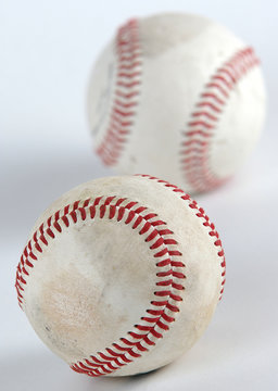baseball balls on white background