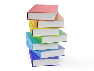 heap of multicolored books