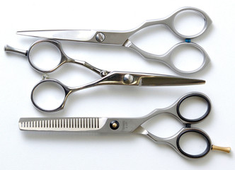 professional barber scissors on white © ygor28