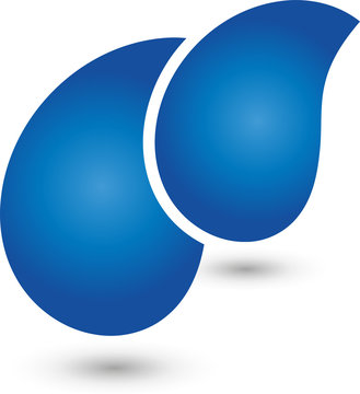 Wasser Logo, Tropfen, Flüssigkeit