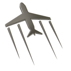 Flying airplane symbol