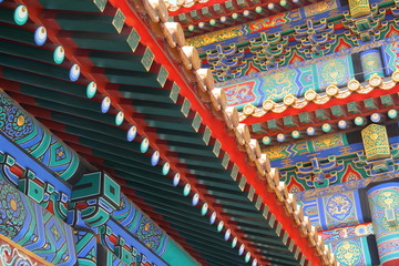 Fototapeta na wymiar Details of a temple in the Forbidden city in Beijing