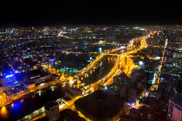 Night Urban City Skyline, Ho Chi Minh City, Vietnam