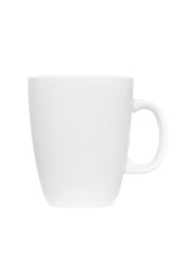 close up of coffee cups on white background with clipping path