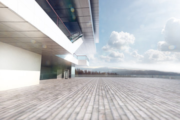 place near the fashion house in the style of high-tech.