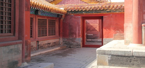 Red palace in the forbidden city in Beijing