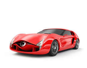 Fototapeta na wymiar Original design red sports car