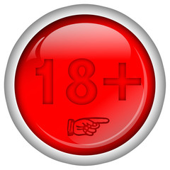 roter runder Web Button 18+ für Web-Design, 