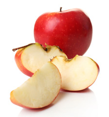 Sliced apple isolated on white