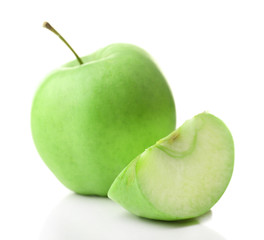 Sliced apple isolated on white