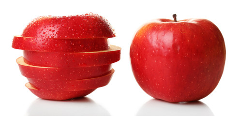 Sliced apple isolated on white