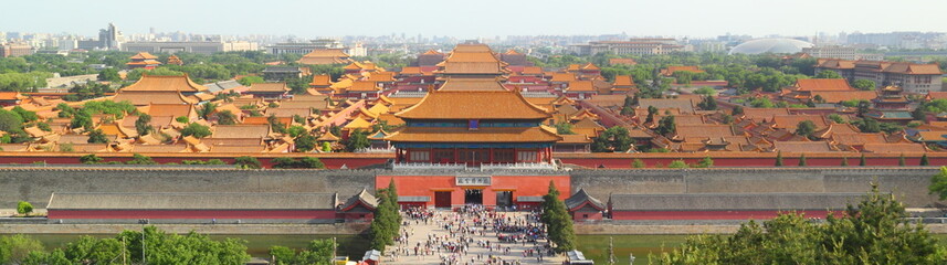 Fototapeta na wymiar Panoramic view of the forbidden city in beijing (China)