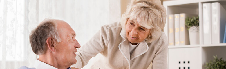 Fototapeta premium Aged couple being on retirement
