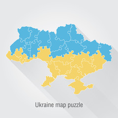Obraz premium Ukraine administrative map puzzle