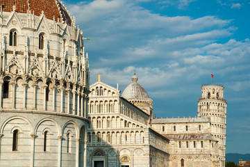Leaning tower, Baptistery and Duomo, Piazza dei miracoli, Pisa, 