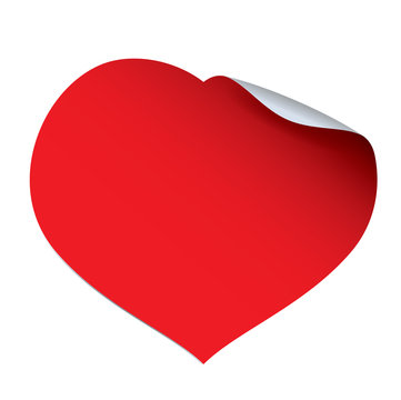 Red Vector Heart And Sticker