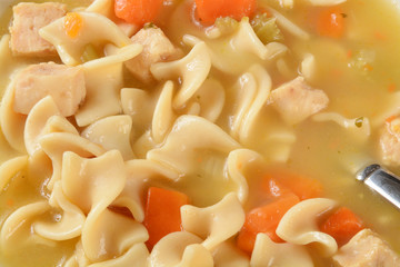 Chicken noodel soup background