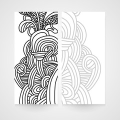 Abstract vector  banner with zentangle ornament