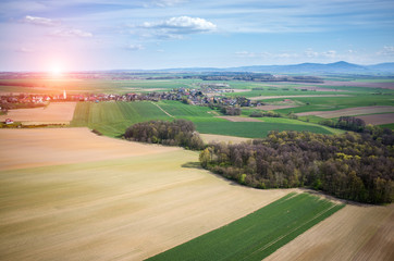 Sunset over the field