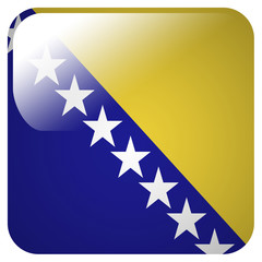 Glossy icon with flag of Bosnia and Herzegovina