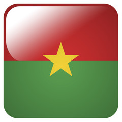 Glossy icon with flag of Burkina Faso