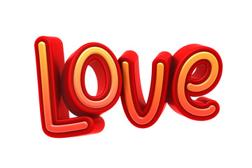 Love Text, 3D Illustration of High Resolution Rendering