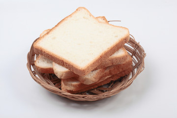 sliced bread isolated on white background