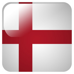 Obraz premium Glossy icon with flag of England