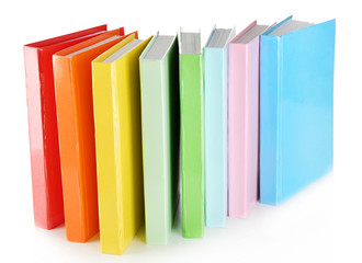 Colorful books isolated on white