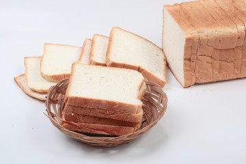 sliced bread isolated on white background