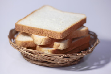 sliced bread isolated on white background
