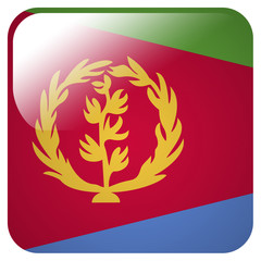 Glossy icon with flag of Eritrea