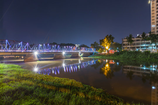 Old Bridge in Chiang mai, Thailand and Long Exposure