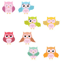 Cute and Fun Happy colorful hoot with variation style