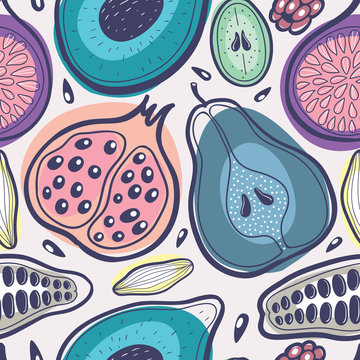 Fototapeta Fruits seamless pattern