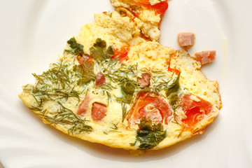 Egg omelette with tomatoes