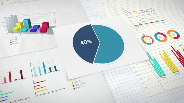 Pie chart indicated 40 percent, various graphic diagram.ver2