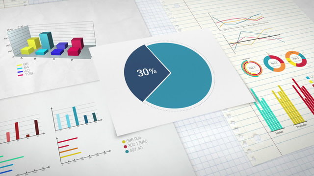 Pie chart indicated 30 percent, various graphic diagram.ver2