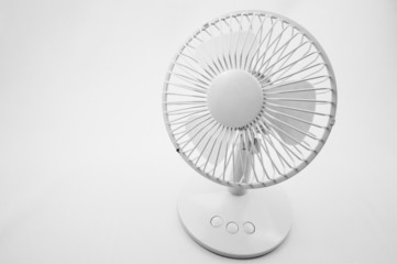 An electric fan on white background