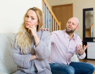 Couple having quarrel at home