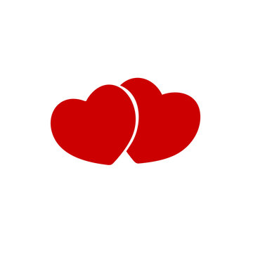 Two red hearts. vector illustration.