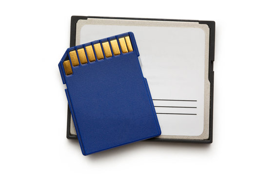 Blue compact memory cards