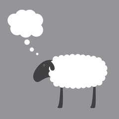 Sheep with dream bubble