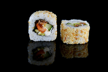 Delicious sushi rolls
