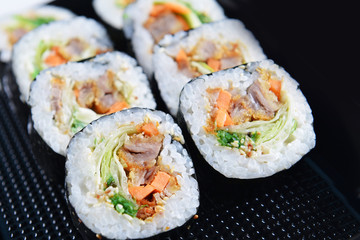 Delicious sushi rolls