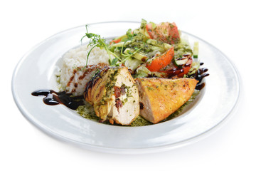 roasted chicken and  rice