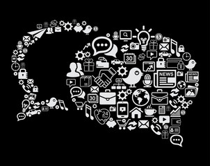 Bubble communication made with social media icons