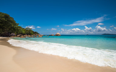 Tropical island beach Anse Lazio, Praslin, Seychelles